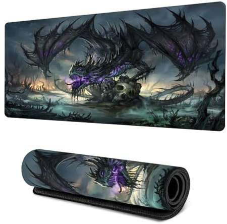 MEZHEN Tapis de Souris Dragon Tapis de Bureau XL Tapis de Souris Anime Tapis de Souris Gamer Dessous de Bureau Déco Dinosaures