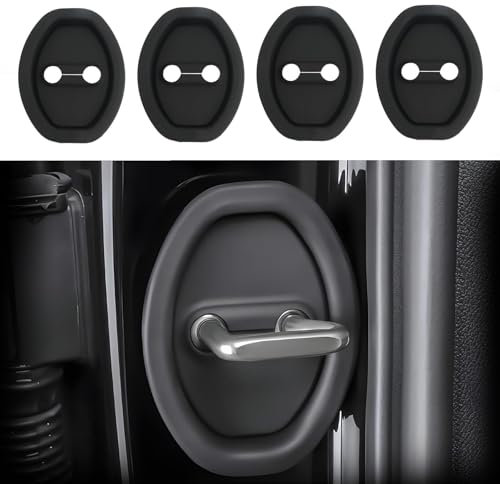 LiYeeYP 4 Pcs Car Door Lock Covers for Ford Fiesta Active 8 2018-2021, Silicone Door Lock Decoration Protective Cover Door Latch Lock Cover