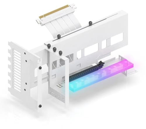 ISKDJBJG Universal Vertical GPU Holder 5V 3PIN ARGB Video Card Holder 5V 3PIN Graphics Card Mount White