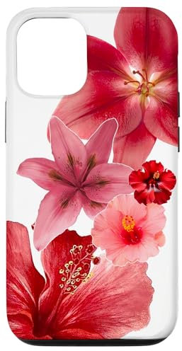 Red Hawaii Hibiscus Tiger Lily Flowers Tropical Summer Case for iPhone 12/12 Pro