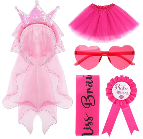 iewrtcin Junggesellenabschied Männer Kostüm, JGA Party Kostüm Zubehö | Tütü Herren Männers Outfit Set für JGA Party Zubehör Männer Hochzeit Karneval Deko