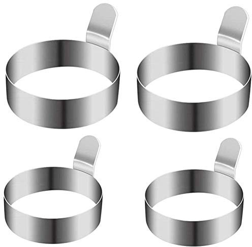 Molde antiadherente para tortilla de huevo, acero inoxidable, para freír, cocinar, panqueques, sándwich, plancha, desayuno, 4 unidades