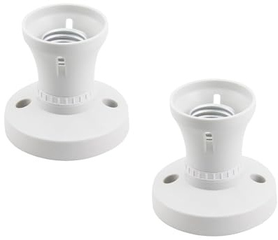 2Pcs E27 Ceiling Rose, Lamp Holder with Screw Light Fitting, Ceiling Lamp Holder, E27 Light Socket, Lights Fittings Ceilings for Pendant Edison Screw Socket