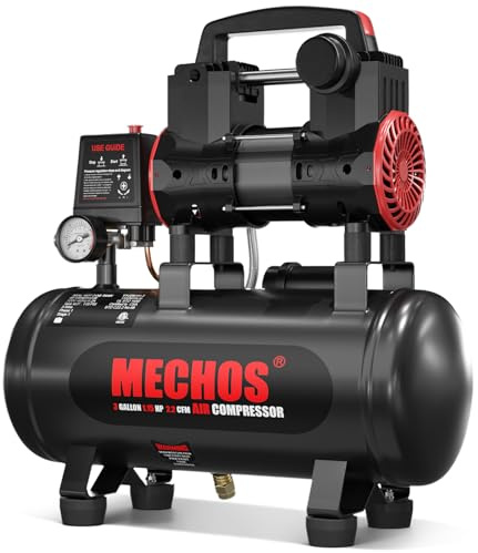 Portable Air Compressor with 3 Gallon Steel Tank, 1.15 HP 2.2 CFM @ 90 PSI, Oil Free Air Compressor 116 PSI Max for Garage, Home Use, Tire Inflation, Gun