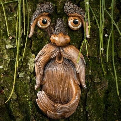 Baumgesicht Vogelfutterstation, Baum Gesichter Dekor, Alter Mann Baumgesicht, Neuheit Wildvogelfutter Station, Kunstharz Vogelfutter Station Garten Dekoration, Hof Im Freien Lustige Skurrile Dekor