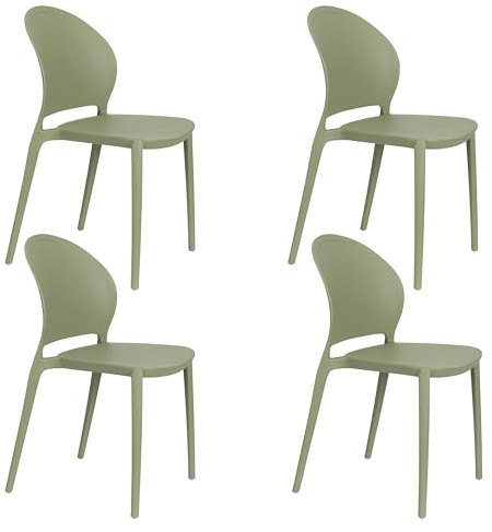 Housecraft Living Sjoerd Gartenstühle/Esszimmerstühle Kunststoff Grün - 4er Set