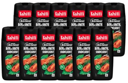 Tahiti - Gel douche - Parfum 8H - Bois de Santal - Format Économique - 12x250ml