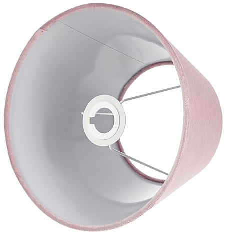 WHAMVOX Abat-jour en Tissu Velours Blanc et Rose 25 Cm pour Lampe de Bureau E27, Abat-jour Décoratif Multifonction, Couverture D’éclairage Fiable et Douce, Adapté Lampe de Chevet et Salon