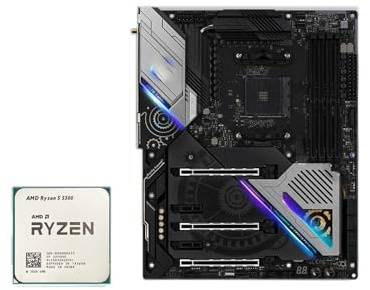 Scheda madre Kit scheda madre Fit For ASRock X570 con CPU Ryzen 5 5500 Scheda TAICHI 4xDDR4 M.2 NVME HDMI RGB USB ATX AM4(Motherboards)