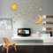 3D-Wandaufkleber, Sonne, Mond und Sterne, Spiegeleffekt, Wandsticker für Kinderzimmer, Goldfarben, 36 Stück