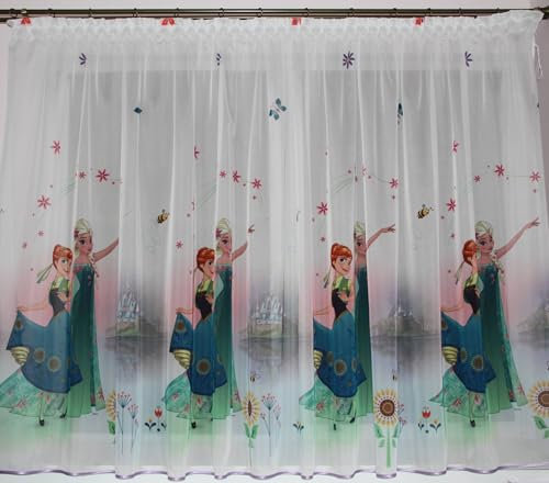Licensed Cartoon Voile Net Curtain – Die Eiskönigin – 225 cm breit x 150 cm tief