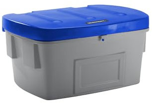 eurokraft | Universal- und Streugutbehälter | ohne Entnahmeöffnung | 550 l | Deckel blau