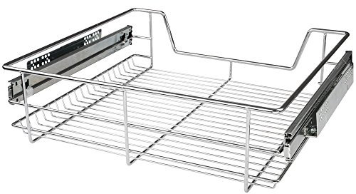 Jago® Teleskopschublade - inkl. Schienen, für Schrankbreite 30 40 50 oder 60 cm, verchromt, Setwahl - Küchenschublade, Schublade, Korbauszug, Schrankauszug, Schubladeneinsätze für Küchenschrank 2er