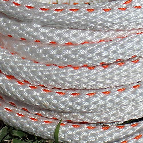 MU Wear-Resistant Safety Rock Climbing Rope, Diameter 20Mm Safety Durable with Carabiners Outdoor Fire Escape Parachute Static Indoor Rope Heavy Duty Rope,A,70m