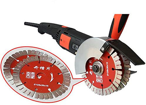 Toplionace 220V Double Lame Machine à Rainurer Machine de Découpe de Rainure Murale Machine de Découpe de Brique de Ciment 125mm 6000rpm 1800W