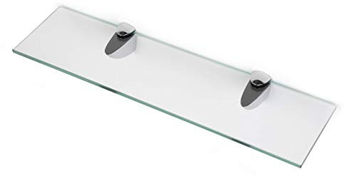 BSM Marketing 6 mm dicke Einlegeböden aus gehärtetem Glas mit großem Chrom-Finish, unterstützt 600 mm, 500 mm und 400 mm (1, 400 mm x 150 mm)