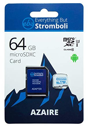 Everything But Stromboli 64GB Azaire MicroSD Memory Card for Samsung Galaxy Phone Works with A10s, A30s, A20s, A71, A01, A11 - Speed Class 10 U3 UHS-1 Micro SDXC Card
