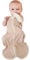 CCOCCOZAM Pucksack, Übergang Pucksack, Baby Schlafsack, Baby Wickeltuch, 100% Bio-Baumwolle, Umklappbares Müffchen, 2-Wege Zipper, Beige, Mittel, 3–6 Monate, 5.9-8.6 kg