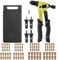 AUTOUTLET Remachadora de Tuercas, 8 Remachadora Manual, con 100PCS Tuercas de Remache, 4 Mandriles Intercambiables M3 M4 M5 M6, Llave Incorporada, Remachadora de Tuerca Profesional - Amarillo