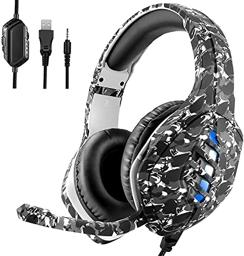 targeal Casque Gamer Casque Gaming avec Micro Réducteur de Bruit, Stéréo Bass, RGB Lumière, 3.5mm Jack Compatible avec PS4/PS5/PC/Laptop/Mac/Xbox/Switch