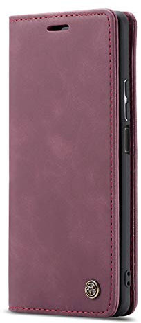 JMstore Case Compatible with iphone 5/5S/SE,Phone Cover Flip Wallet Case Card Holder Kickstand Hidden Magnetic Adsorption (Red)