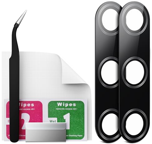 Eonpam 2 Pack Kamera Linse Glas für Huawei P40 Lite E/Huawei Y7P | Kameraglas Original Qualität Rückseite Kamera Linse Glas Ersatz HD Kameraschutz Camera Glass Reparatur Set.