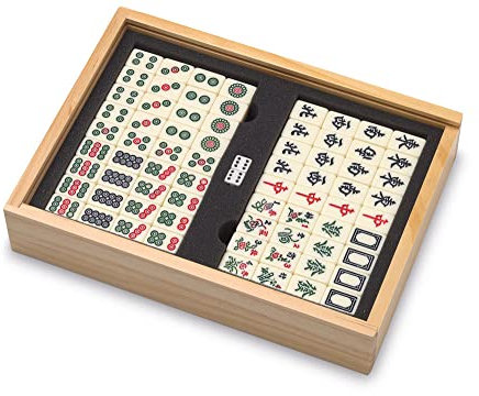 Cayro - Mah Jong - + 8 Años - Modelo de Madera - Juego de Mesa de Niños y Adultos - Caja con Tapa Deslizante para Guardar Las Fichas - 2 a 8 Jugadores