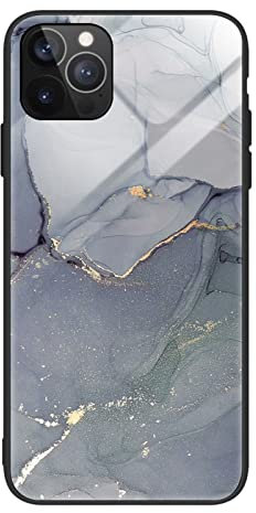 HYKEJI Hülle für iPhone 11 Pro Max Hülle, Handyhülle iPhone 11 Pro Max Marmor Gehärtetes Glas UltraDünn Hard Back mit Weichem TPU Farbverlaufs Handyhülle kompatibel mit iPhone 11 Pro Max (J)