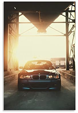ASDSA Auto-Poster BMW E46 M3, dekoratives Gemälde, Leinwand, Wandkunst, Wohnzimmer, Poster, Schlafzimmer, Gemälde, 20 x 30 cm