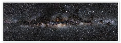 Milchstraße Poster von Jan Hattenbach 90 x 30 cm Schwarz Wandbilder Wanddeko
