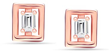 LeCalla KLEINE Huggie-Creolen mit Scharnier aus echtem Sterlingsilber mit Zirkonia-Kristallen und quadratischen Ohrsteckern für Damen und Teenager