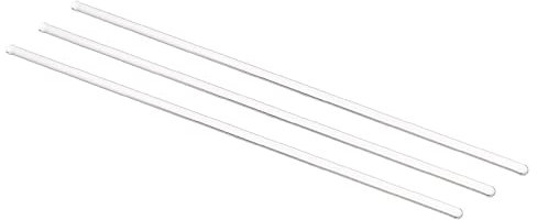 sourcing map 3.3 Borosilicate Glass Stick 7.87 Length 4mm Dia Stir Rod Mixing Tools with Both Ends Round for Lab Kitchen Science 3Pcs