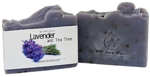 Soap Bar | UK Handmade | natural Organic Vegan | cold processed body soaps | cruelty, Palm oil and plastic free | botanical artisan soap (LAVENDER and Tea Tree)
