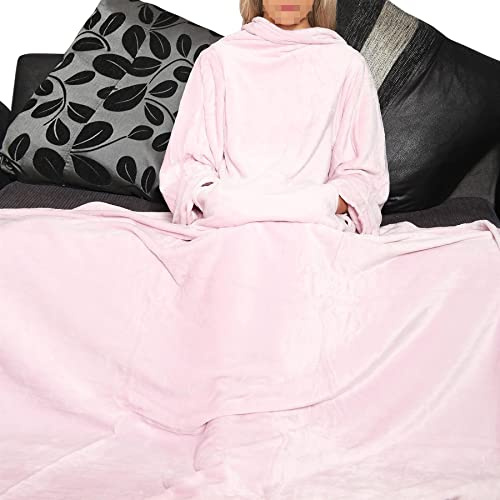 A2Z Unisex Mens Ladies Wearable Blanket - TV Blkt Baby Pink Adult