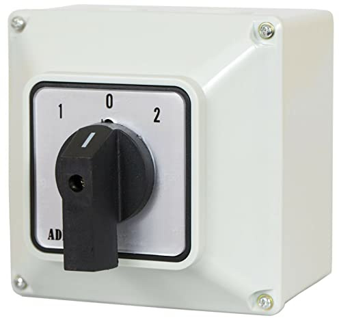 Universal-Nockenschalter 1-0-2 Drehschalter im Gehäuse 16A 230/400V 3 Phasen 3 Positionen IP65