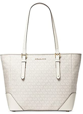 Michael Kors Aria Ledertasche, groß, Cremefarben/mehrfarbig, Cream