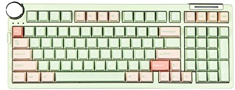 EPOMAKER CIDOO ABM098 1800 Kompakte VIA Gasket Mount Hot Swappable Triple Mode Mechanische Gaming Tastatur, mit Poronschaum, nach Süden Gerichteten LEDs und einem Metalldrehknopf für Mac/Win (Grün)