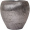 VIVANNO Pflanzkübel Blumentopf Fiberglas Silber Schwarz geriffelt Tempest 51x44