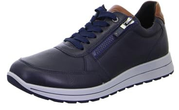 ara Herren Matteo Sneaker, BLAU,Cognac, 42 EU Weit