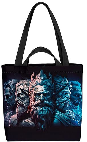 VOID Neptun Zeus Griechische Götter Tasche 33x33x14cm,15l Einkaufs-Beutel Shopper Einkaufs-Tasche Bag