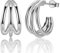 CERSLIMO Ohrringe Silber 925 Stecker Ohrstecker Silber 925 Creolen Damen Kreolen Chunky Klobig Schmuck Geschenke für Damen Frauen Herren Männer