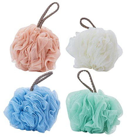FRCOLOR 4piezas Esponjas De Reutilizables De Color De Baño y Exfoliantes Para Limpiar y Gel De o Jabón