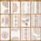 LPAMABA 12er Set 29x21cm Blumen Grenze Schablonen Mandala Malschablonen Vintage Malerei Malen Schablonen Wand Schablonen zum Malen Zeichnung Zeichnen Schablonen für Möbel Kachel Boden Ornamente