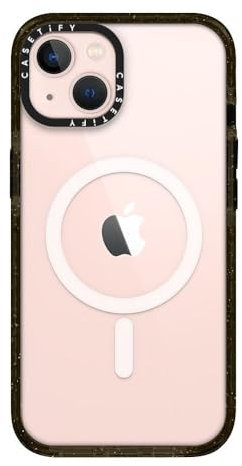 CASETiFY Impact iPhone 13 Hülle [MagSafe-kompatibel/Schutz vor Stürzen aus 2,5 m Höhe/Schlank] - Clear Black