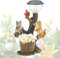 Tuzsocr Solar-Hasen-Skulptur, Gartenstatue, Katze, Outdoor-Dekoration, wasserdicht, Harz-Hundefiguren, LED-Solarleuchten, Tierdekoration, für Terrasse, Balkon, Hof, Geschenke für
