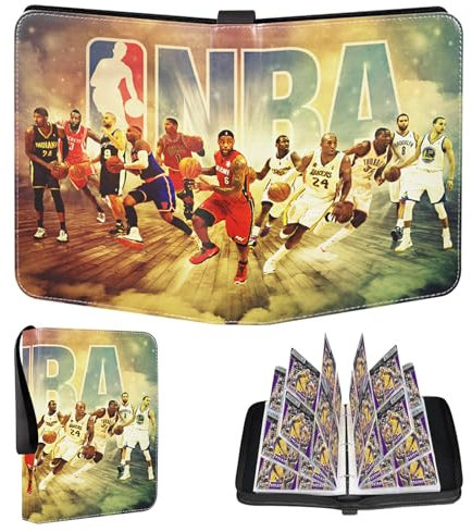 Sammelalbum Große,Basketballkarten Album,50 Seiten 400 Karten Kapazität Sammelkarten Album, Kompatibel mit Verschiedenen Karten in Standardgröße,Geschenk von Jungen und Mädchensammlern