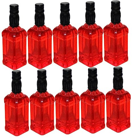 HEMOTON 10-teiliges Miniatur-lebensmittelset Zum Spielen Im Puppenhaus Realistische Mini-weinflasche Und Glasdekor Für Miniaturhäuser Miniatur-zubehör Für Jungen Und Mädchen