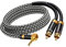 Primeda Audiophile 3.5mm male to 2 RCA male cable 1M, Stereo Audio adapter Silvered-Plated Copper core for Smartphones Tablets Speakers HDTV and More