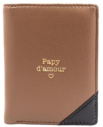 Manahia Porte-Monnaie Homme - Papy d'amour - Format Compact avec Porte pièce - Cadeau Papy, Anniversaire Papi, Fête des Grands-pères - Portefeuille et Porte-Carte Homme