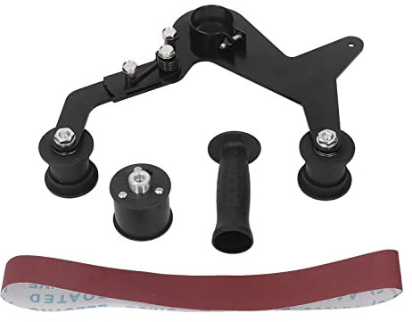 XTevu Bandschleifer-Adapter aus Edelstahl, robuster stabiler Winkelschleifer, Schleifband-Adapter für Rohrrohr, Rohrrohr-Polier-Schleifaufsatz (10MM)